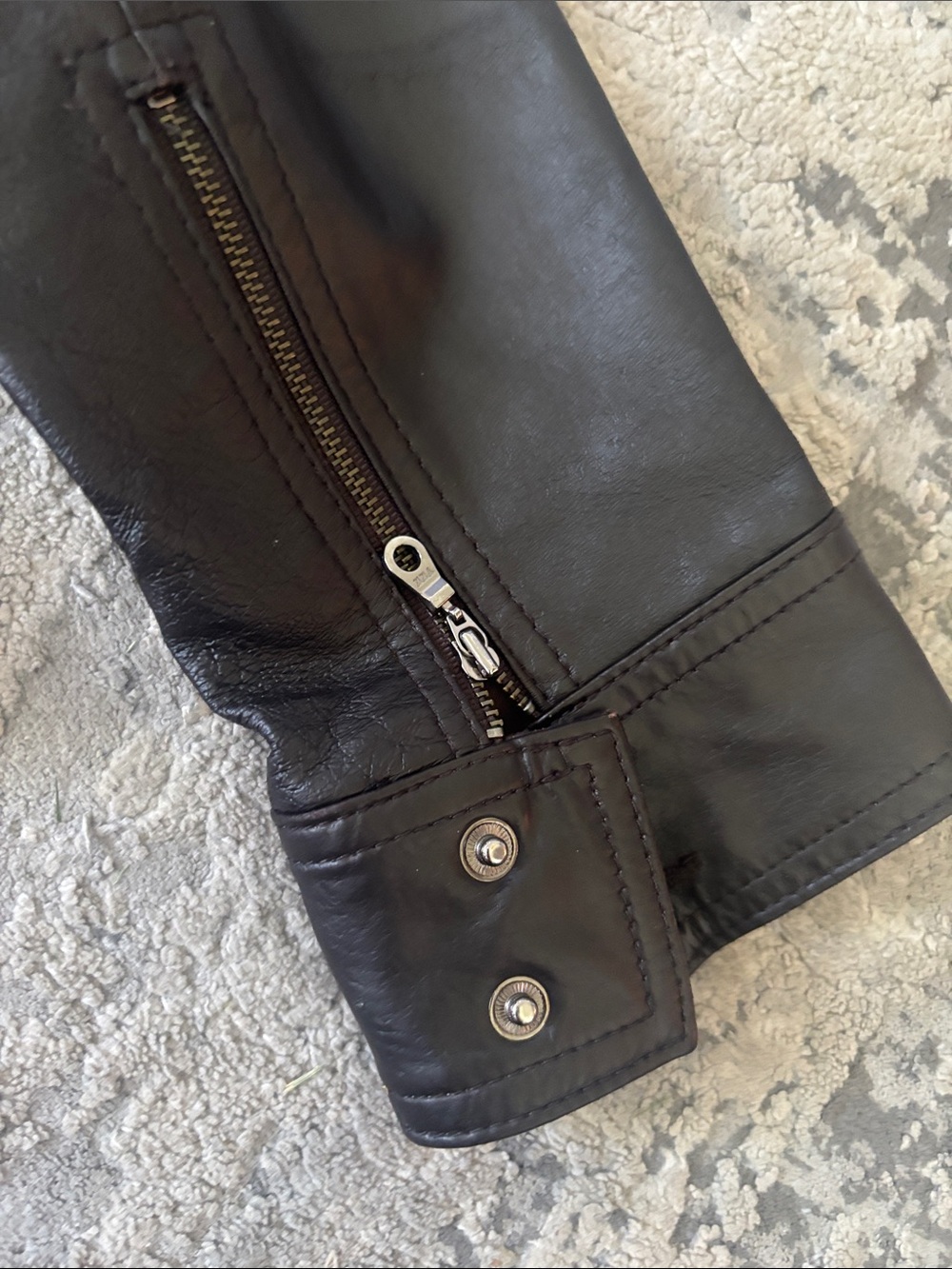 Studio Y Dark Brown Leather Moto Jacket - Picture 7 of 8
